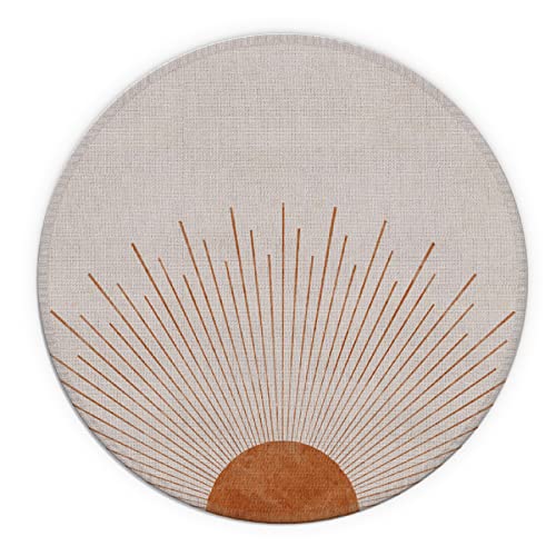 Knibeo Boho-Mauspad, 20 x 20 cm, wasserdicht, Gummi, ästhetisch, rund, Schreibtischdekoration, klein, Beige Knibeo Boho-Mauspad, 20 x 20 cm, wasserdicht, Gummi, ästhetisch, rund, Schreibtischdekoration, klein, Beige von Knibeo