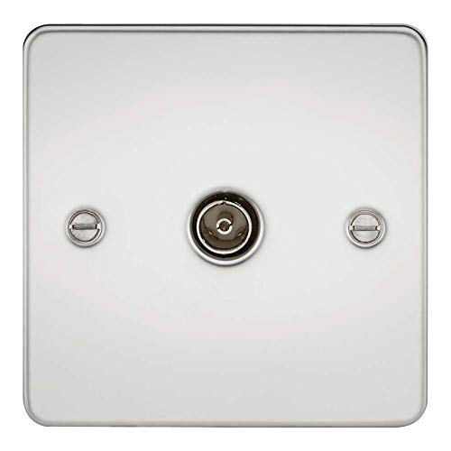 Knightsbridge FP0100PC FP0100 FPAV0100PC TV-Ausgang (nicht isoliert), flache Blende, 1 G, 230 V, poliertes Chrom von Knightsbridge
