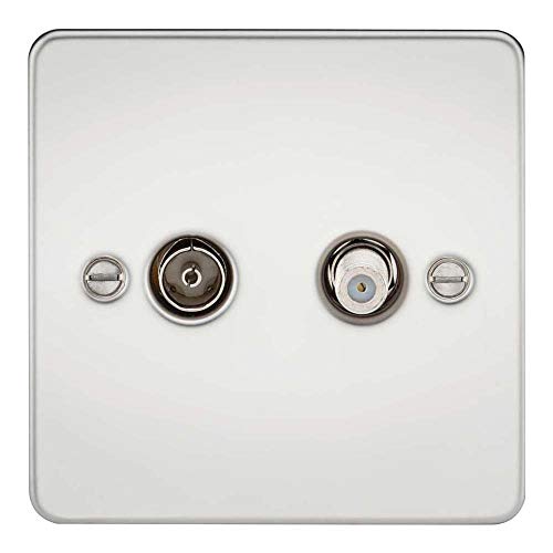 Knightsbridge FP0140PC FPAV0140PC TV- und Sat-TV-Ausgang (isoliert), flache Blende, poliertes Chrom von Knightsbridge