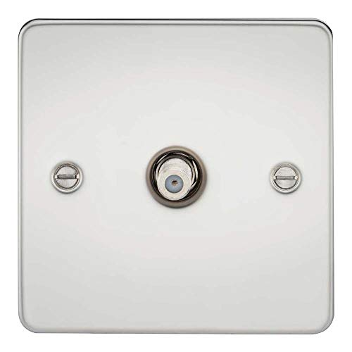 Knightsbridge FP0150PC FP0150 FPAV0150PC Sat-TV-Ausgang (nicht isoliert), flache Blende, 1 G, 230 V, poliertes Chrom von Knightsbridge