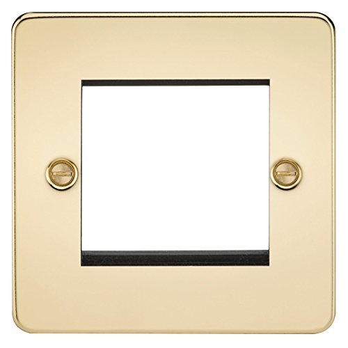 Knightsbridge FP2GPB Flache modulare Frontplatte, poliertes Messing, 2G von Knightsbridge