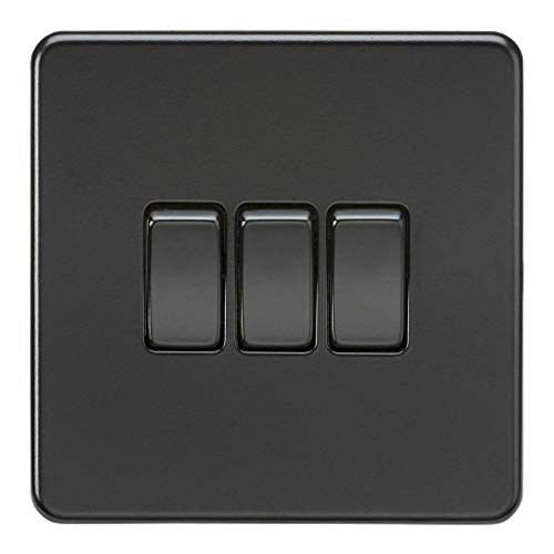 Knightsbridge SF4000MBB Schraubenlos 2-Wege-Schalter Wippen, schwarz/schwarz, Light Switch 3G von Knightsbridge