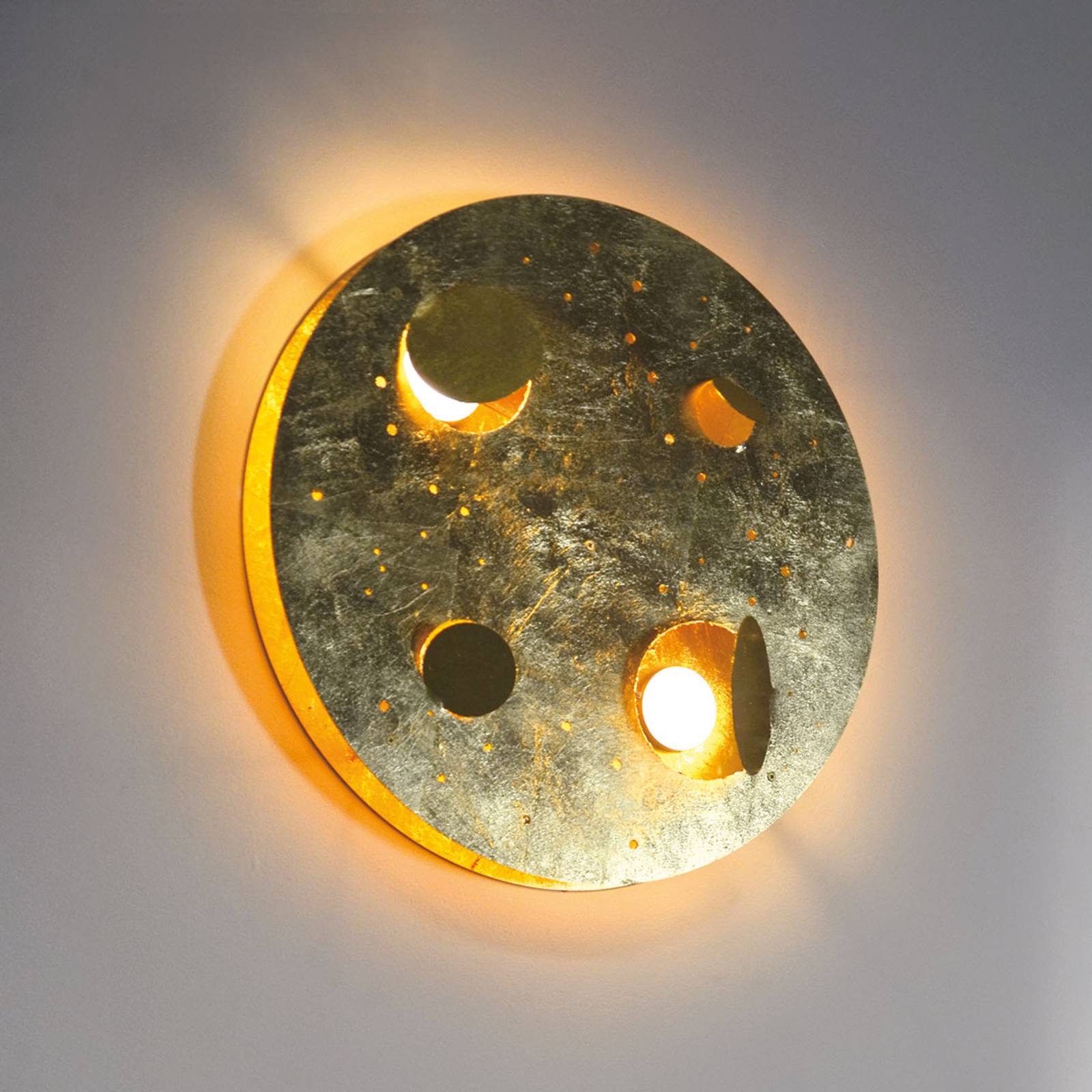 Knikerboker Buchi LED-Wandlampe Ø 40cm blattgold Knikerboker Buchi LED-Wandlampe Ø 40cm blattgold von Knikerboker