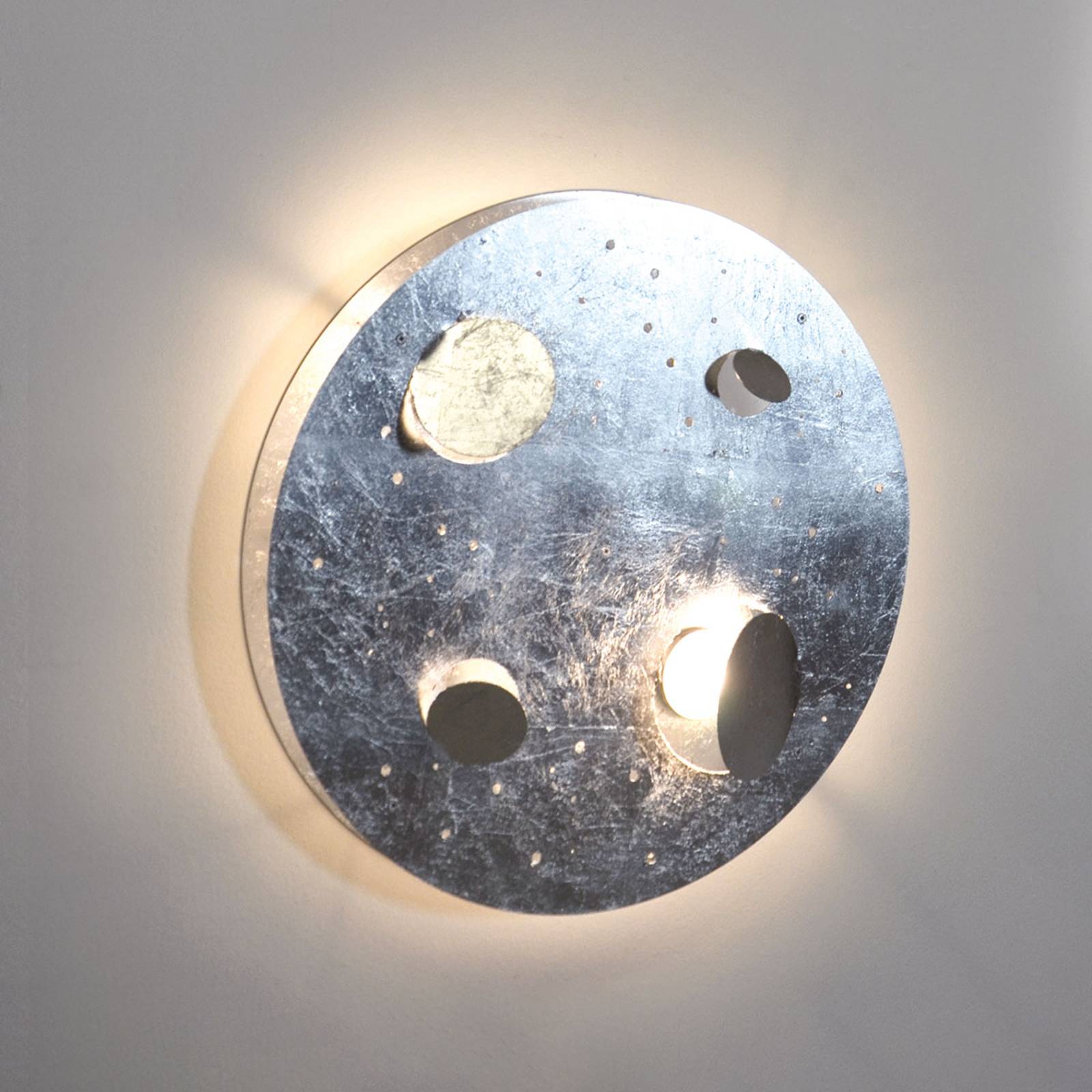 Knikerboker Buchi LED-Wandlampe Ø 40cm blattsilber Knikerboker Buchi LED-Wandlampe Ø 40cm blattsilber von Knikerboker