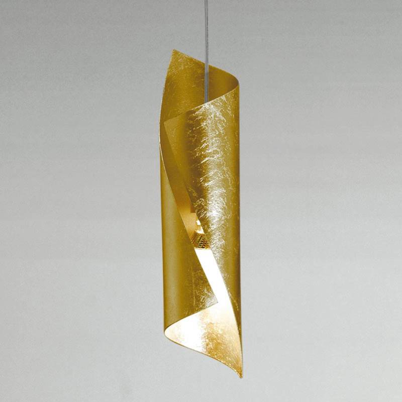 Knikerboker Hué LED-Hängelampe 8x37 cm Blattgold von Knikerboker