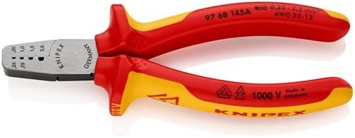 Knipex Aderendhülsenzange Gesamt-L.145mm 0,25-2,5(AWG 23-13)mm² von Knipex-Werk