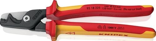 Knipex Kabelschere StepCut® XL L.225mm Kopf brün.VDE Mehrkomp.-Hüllen von Knipex-Werk
