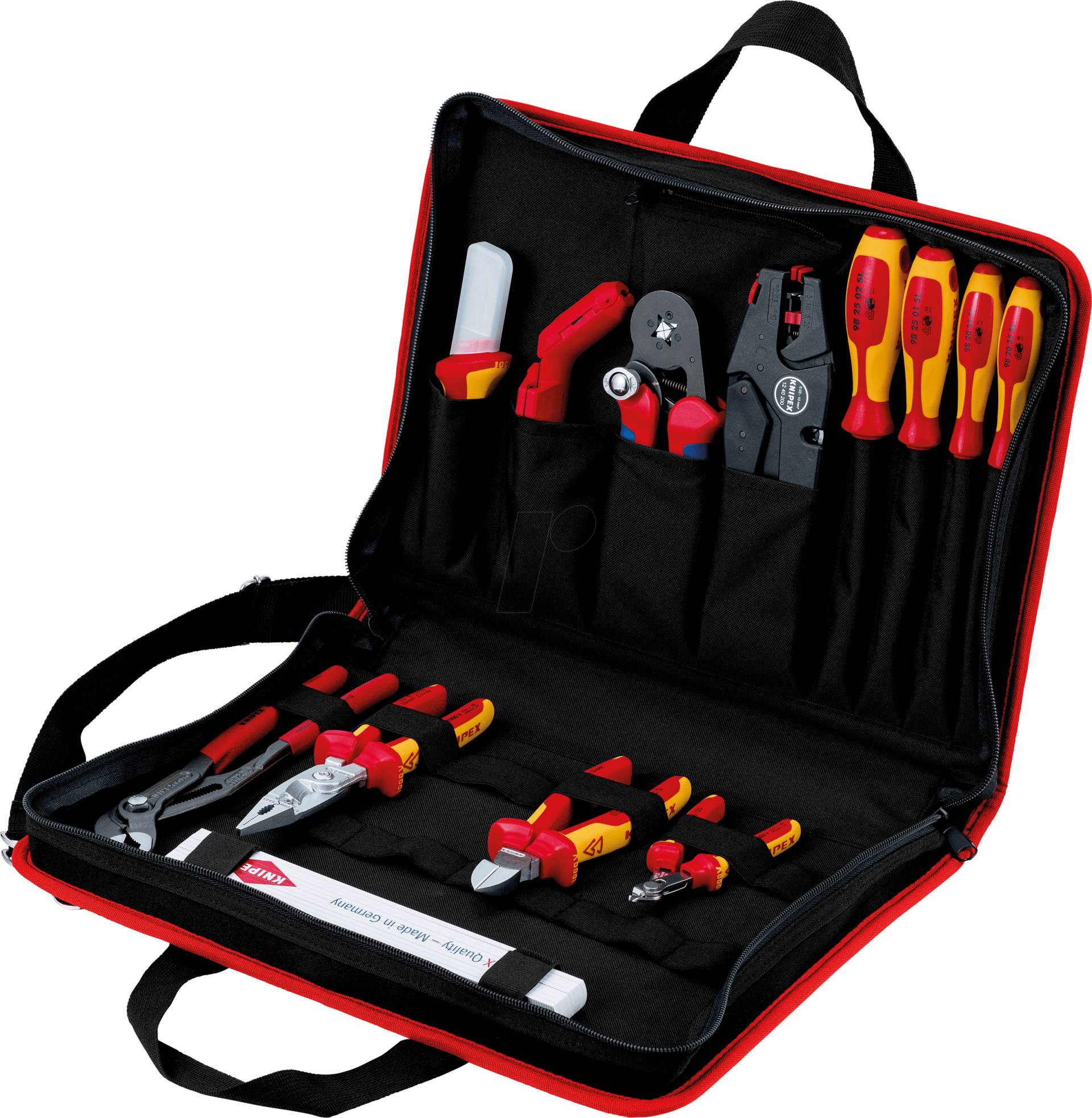 KN 00 21 11 - Werkzeugsatz, Werkzeugtasche, Kompakt Elektro, 14-teilig von Knipex