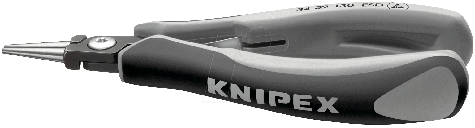 KN 34 32 130 ESD - ESD Greifzange, rund, spitz, 130 mm von Knipex