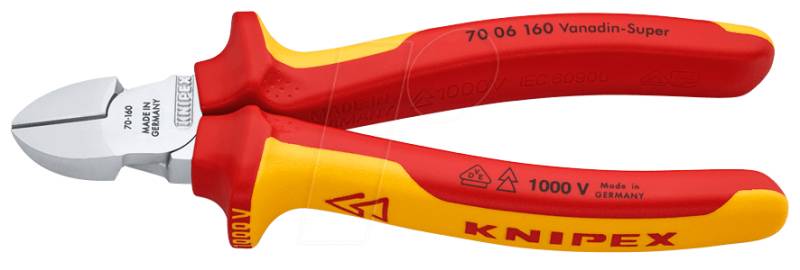 KN 70 06 180 - VDE- Seitenschneider, 180 mm von Knipex