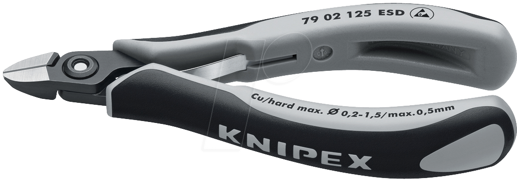 KN 79 52 125 ESD - ESD Seitenschneider, spitz, 125 mm, kleine Facette von Knipex