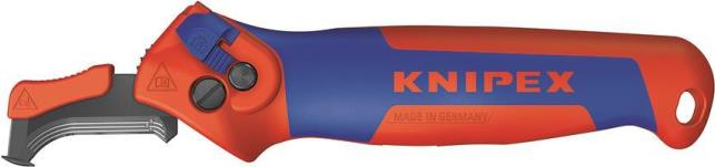 KNIPEX Abmantelungsmesser 16 50 145 SB Abisolier-/Abmantelungswerkzeug rot/blau mit (16 50 145 SB) von Knipex