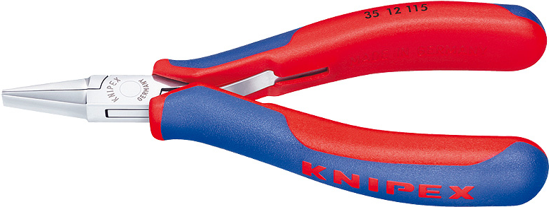 KNIPEX ELEKTRONIK GREIFZANGE 115 MM Präzisionszangen für feinste Montagearbeiten z. B. in Elektronik und Feinmechanik - um Greifen, Halten und Biegen - durchgestecktes Präzisionsgelenk - glatt geschliffene Greifflächen - Kanten sorgfältig entgratet - reibungsarme Doppelfeder für ein sanftes und gleichmäßiges Öffnen - keine Störungen im Schaltkreis durch abblätternde Chromteile - Spezial-Werkzeugstahl, in Öl gehärtet und angelassen - flache, breite Backen (KP-3512115) KNIPEX ELEKTRONIK GREIFZANGE 115 MM Präzisionszangen für feinste Montagearbeiten z. B. in Elektronik und Feinmechanik - um Greifen, Halten und Biegen - durchgestecktes Präzisionsgelenk - glatt geschliffene Greifflächen - Kanten sorgfältig entgratet - reibungsarme Doppelfeder für ein sanftes und gleichmäßiges Öffnen - keine Störungen im Schaltkreis durch abblätternde Chromteile - Spezial-Werkzeugstahl, in Öl gehärtet und angelassen - flache, breite Backen (KP-3512115) von Knipex
