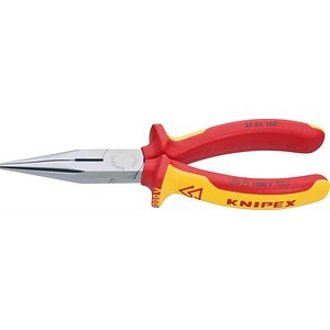 KNIPEX Flachrundzange VDE Radio 25 06 160 verchromt 16,0 cm KNIPEX Flachrundzange VDE Radio 25 06 160 verchromt 16,0 cm von Knipex
