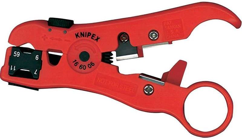 KNIPEX - Kabel-Abisolierzange - for coax and data cable (16 60 06 SB) von Knipex