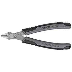 KNIPEX Super Knips® ESD/64 HRC + Drahtklemme 78 61 125 Elektronik-Seitenschneider von Knipex