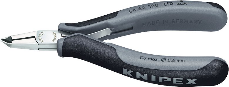 Knipex 64 62 120 ESD Elektronik- u. Feinmechanik Vornschneider mit Facette 120 mm von Knipex