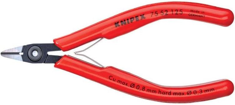 Knipex 75 52 125 Elektronik- u. Feinmechanik Seitenschneider mit Facette 125 mm von Knipex