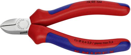 Knipex 76 05 125 Elektronik- u. Feinmechanik Seitenschneider mit Facette 125mm von Knipex