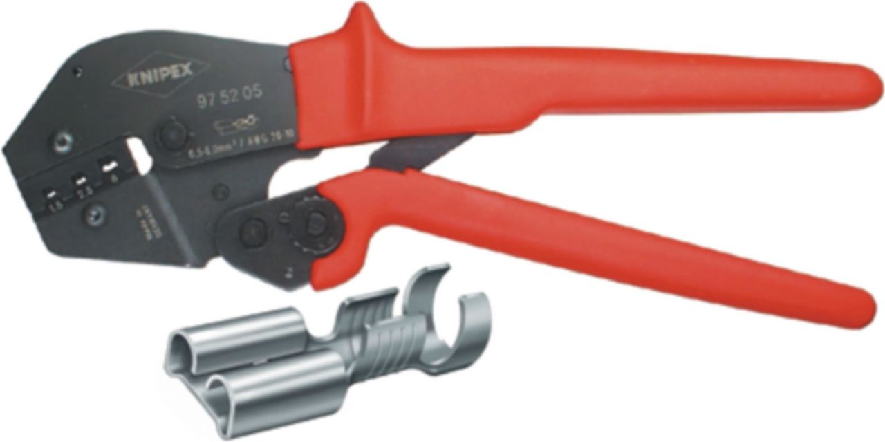 Knipex 97 52 05 SB Crimpwerkzeug Schwarz - Rot Kabel-Crimper (97 52 05 SB) von Knipex