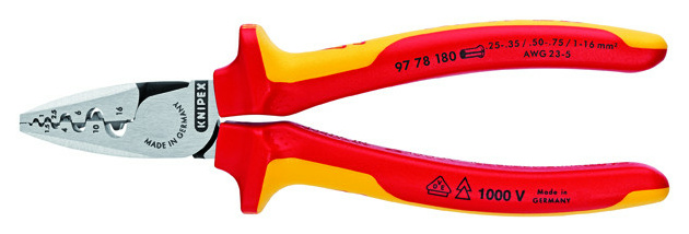 Knipex 97 78 180 VDE-Aderendhülsenpresszange Knipex 97 78 180 VDE-Aderendhülsenpresszange von Knipex