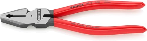 Knipex Kraft-Kombizange schwarz atramentiert, mit Kunststoff überzogen 180 mm (SB-Karte/Blister) 02 01 180 SB von Knipex