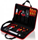 Knipex Werkzeugtasche Kompakt Elektro - Schwarz - Rot - Polyester - 8 Taschen - 410 mm - 290 mm - 60 mm (00 21 11) von Knipex