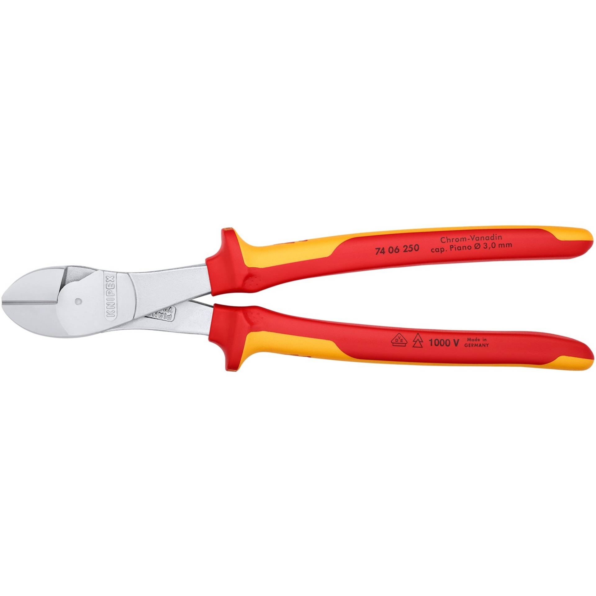 Kraft-Seitenschneider 74 06 250 VDE, Schneid-Zange Kraft-Seitenschneider 74 06 250 VDE, Schneid-Zange von Knipex