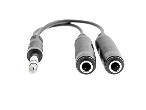 KnnX 28055 - Stereo-Dual-2-Wege-Lautsprecher und Kopfhörer Audio Y-Splitter 20 cm-Adapterkabel - 6,35 mm-Klinkenstecker mit 2 x 6,35 mm Buchse von KnnX