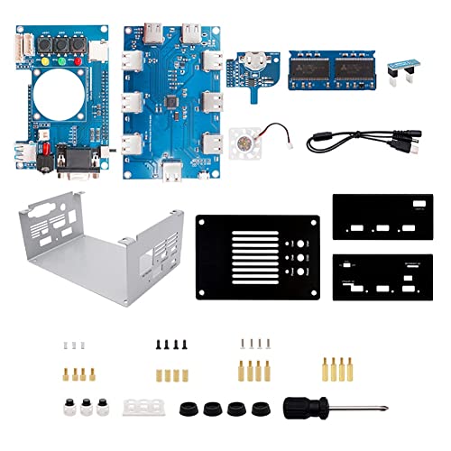 Knnuey Für Mister FPGA 128 MB Motherboard V2.9 + USB-Hub V2.1 mit DIY-Metallgehäuse-Kit für Terasic DE10-Nano Mister FPGA (schwarz) von Knnuey