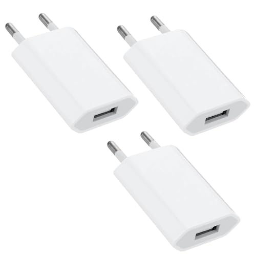 3 Stück USB-Ladegerät, Ladegerät Netzteil 5 V 1 A, Netzteil kompatibel mit Phone XS Max XR X 8 7 6 6s 5S Plus, Pad mini, Pod 3 Stück USB-Ladegerät, Ladegerät Netzteil 5 V 1 A, Netzteil kompatibel mit Phone XS Max XR X 8 7 6 6s 5S Plus, Pad mini, Pod von Knocery