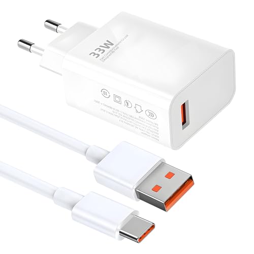 33 W Xiaomi Schnellladegerät, Ladegerät mit USB-C-Kabel, 2 m, Turbo-Ladeadapter, Ladegerät USB Type-C kompatibel mit Xiaomi 33 W Xiaomi Schnellladegerät, Ladegerät mit USB-C-Kabel, 2 m, Turbo-Ladeadapter, Ladegerät USB Type-C kompatibel mit Xiaomi von Knocery