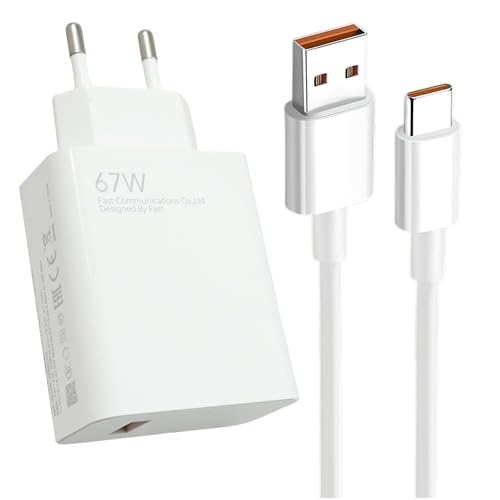 67 W Schnellladegerät für Xiaomi mit USB-C-Kabel, 2 m, Netzteil für Xiaomi Redmi Note 13 12 11Pro 11S 10 Mi 11 Ultra 11i 10T Lite Poco X6 M6 X5 Pro 67 W Schnellladegerät für Xiaomi mit USB-C-Kabel, 2 m, Netzteil für Xiaomi Redmi Note 13 12 11Pro 11S 10 Mi 11 Ultra 11i 10T Lite Poco X6 M6 X5 Pro von Knocery