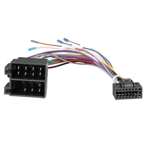 Adapterkabel, 16-polig auf ISO, Kabelbaum-Adapter 16-polig auf ISO, Stereo-Adapter für Auto, mit Lenkrad- und Rückwärtssteuerungsleitungen, für Stereo-Steckdose für Autoradio und Android von Knocery