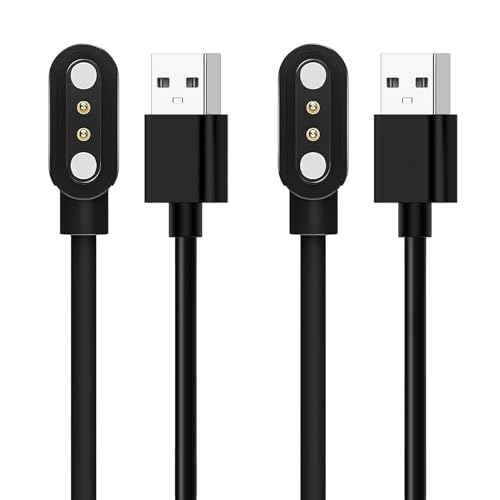 Knocery Magnetisches Ladegerät für Smartwatch, 2 Stück USB Ladekabel für Uhr 2 Pin [Modell A & B], magnetisches USB-Ladekabel, kompatibel mit 2 Pins zwischen iPin 2,54 mm-2,84 mm von Knocery