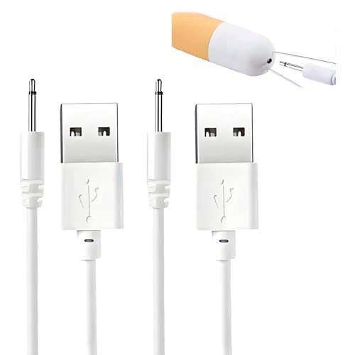 USB-Ladekabel 2,5mm DC für Massagegerät, Spielzeug & Vibrationen | Schnelles Aufladen | Kompatibel mit Satis-fyer/Loven-se(2 Pakete) von Knocery