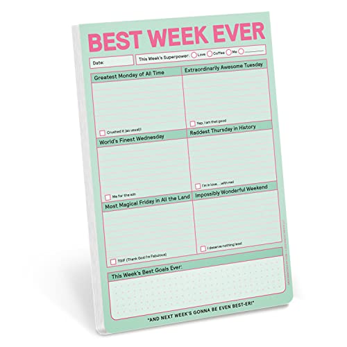 Knock Knock Best Week Ever-Block, Wochenplaner und Planungsblock für To-Do-Listen (Pastell-Version), 15,2 x 22,9 cm von Knock Knock