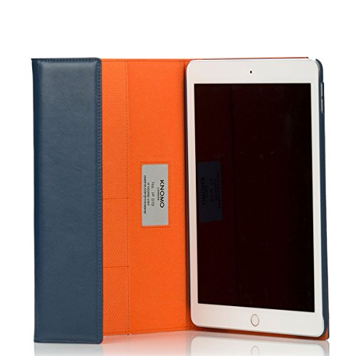 Knomo Bags Premium Leder Folio Hülle für Apple iPad Air 2 blau von Knomo