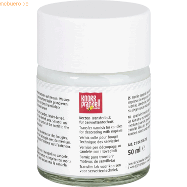 6 x Knorr prandell Kerzen Transferlack 50ml 6 x Knorr prandell Kerzen Transferlack 50ml von Knorr prandell