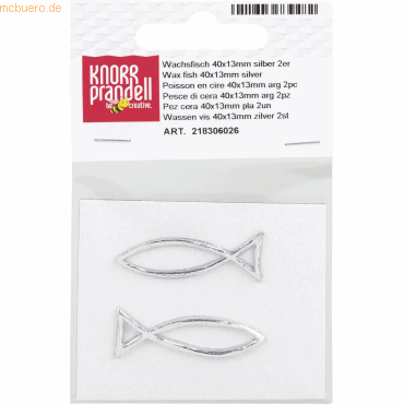 6 x Knorr prandell Wachs-Fisch 40x13mm silber VE=2 Stück 6 x Knorr prandell Wachs-Fisch 40x13mm silber VE=2 Stück von Knorr prandell
