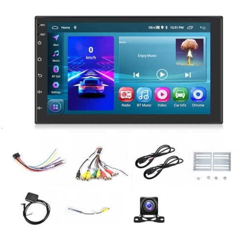 Knoruley 2+64G Android 13 Doppel-Din-Autoradio mit Kabellosem Carplay, 7-Touchscreen, Android Auto Autoradio, GPS, WiFi-Kamera von Knoruley