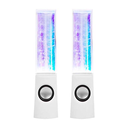 Knoruley 2PCS LED-Licht Lautsprecher Tanzen Wasser Musik Springbrunnen Licht für PC Laptop für Telefon Tragbarer Schreibtisch Stereo-Lautsprecher von Knoruley