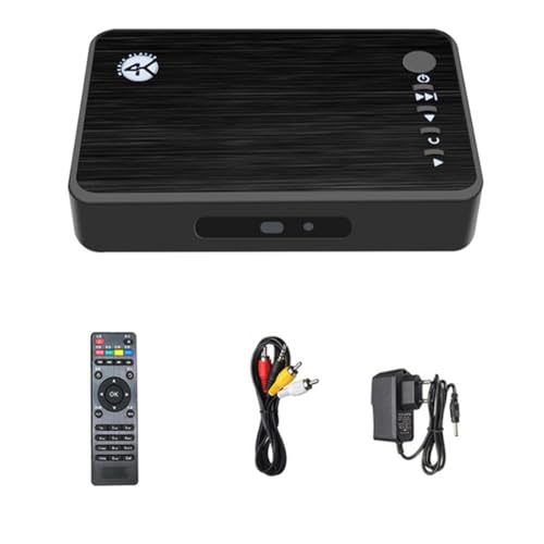 Knoruley 4K Ultra HD Media Player für Auto-TV, SD, MMC, RMVB, MP3, USB, Externe Festplatte, U-Disk, Multimedia-Media-Player-Box, EU-Stecker von Knoruley