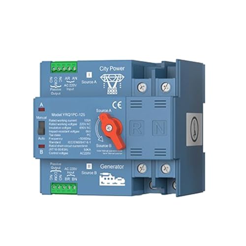 Knoruley ATS-Doppelstrom-Automatik-Umschalter für Generator oder PV- Zur Umschaltung auf Stadtstromgenerator 125A 2P Knoruley ATS-Doppelstrom-Automatik-Umschalter für Generator oder PV- Zur Umschaltung auf Stadtstromgenerator 125A 2P von Knoruley