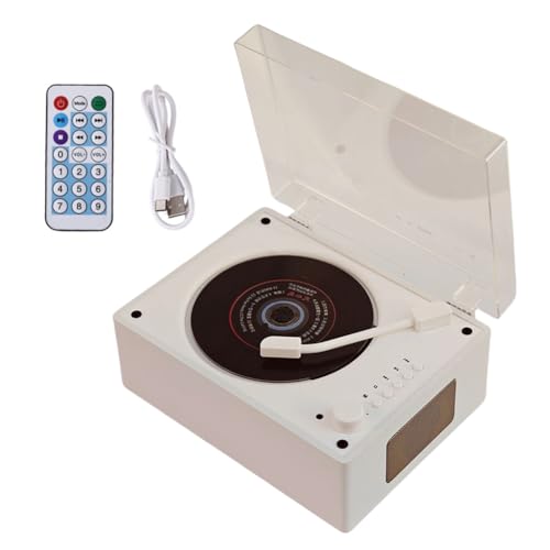 Knoruley Bluetooth 5.1 Kompatibler Album-Player mit Multi-Verbindung CD-Player Verfeinerte Handgefertigte Handwerkskunst Klein und Tragbar Kabellose und Kabelgebundene Verbindung Holzmaserung von Knoruley