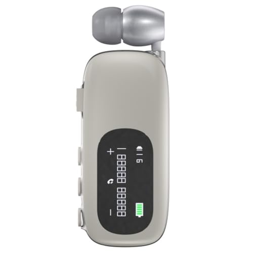 Knoruley Business-Clip-Ohrhörer, Freisprecheinrichtung, Bluetooth V5.4, LCD-Display, Anrufgeräuschunterdrückung, Kopfhörer in Lotus Khaki Silber Knoruley Business-Clip-Ohrhörer, Freisprecheinrichtung, Bluetooth V5.4, LCD-Display, Anrufgeräuschunterdrückung, Kopfhörer in Lotus Khaki Silber von Knoruley
