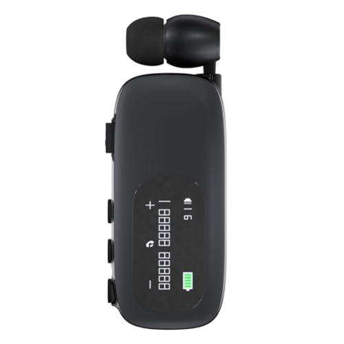 Knoruley Business Clip-Ohrhörer Freisprecheinrichtung Bluetooth V5.4 LCD-Display Anrufgeräuschunterdrückung Kopfhörer in Lotus Matt Schwarz von Knoruley