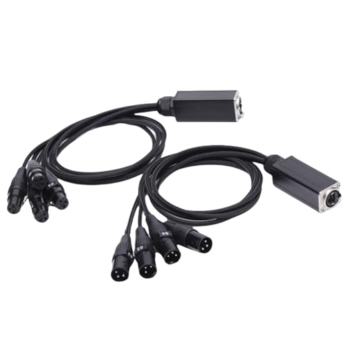 Knoruley RJ45 CAT5 Abgeschirmtes Kabel auf 4-Kanal-3-Pin-XLR-Stecker/Buchsen-Multi-Netzwerk-Empfängerkabel für Bühnenstudio von Knoruley