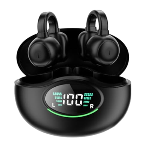 Knoruley Sportliche Kabellose Bluetooth-Kopfhörer mit Geräuschunterdrückung, Nicht im Ohr, Hochwertige Ohrclip-Kopfhörer, Langlebig, Einfach zu Bedienen, Schwarz Knoruley Sportliche Kabellose Bluetooth-Kopfhörer mit Geräuschunterdrückung, Nicht im Ohr, Hochwertige Ohrclip-Kopfhörer, Langlebig, Einfach zu Bedienen, Schwarz von Knoruley