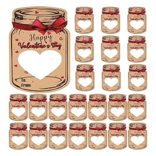 24 Stück Mason Jar Valentinstags Bonbonglas Karten, Valentinstag Austauschkarten Für Kinder, Lustige Einmachglas Happy Valentine's Day Bonbonglas Karten Für Schule Klassenzimmer Preis Party Geschenke von Knowlife